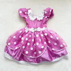 ディズニー ミニーマウス コスプレ衣装 ピンク 水玉　100cmのサムネイル