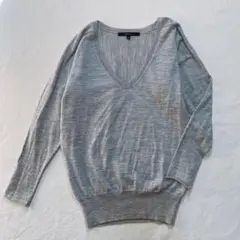 マカフィー　デザインニット　薄手　グレー　MACPHEE