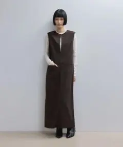 【新品タグ付き】アダムエロペ 2WAY MIXツイードジャンパースカート