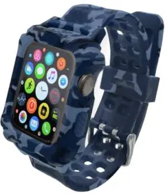 アップルウォッチ バンド 迷彩　ブルー　42 44 apple watch