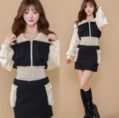 ダーリッチ ニットコンビスウェットセットアップ