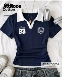 ネイビー 半袖ポロシャツ SHEIN XSサイズ