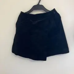 ユニクロ　Ｓ　レディース　黒 コーデュロイ ラップミニスカート