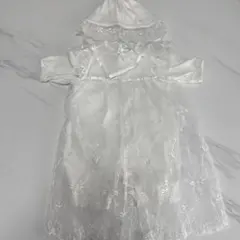 ホワイト セレモニードレス 50-60cm 帽子付き