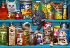 No.1371 ダイヤモンドアート モザイクアート キット 猫 缶詰 可愛い