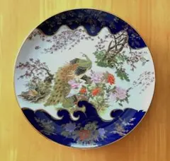 長期保管未使用品✨九谷焼 隆仙 色絵 松竹梅 八角皿 単品✨中皿 皿