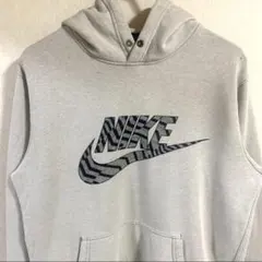 NIKE ナイキ パーカー ビッグプリント刺繍ロゴ メンズヴィンテージ Sグレー