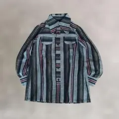 一点物 70s 個性的シャツ レディース ストライプ アンティーク 古着女子