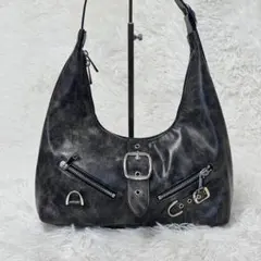 【未使用】JEANASISヴィンテージライク ベルト ジップ ショルダーバッグのサムネイル