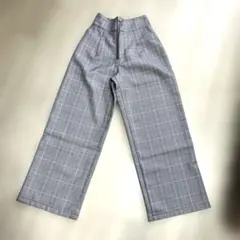 【新品】グローバルワーク　キッズグレンチェックワイドパンツ　150センチ