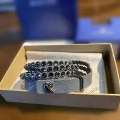 SWAROVSKI スエード ダブルラップブレスレット　美品