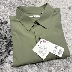 【新品タグ付】UNIQLO:C/グリーン　長袖シャツ /Lサイズ