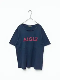 AIGLE ネイビー Tシャツ M 綿 カジュアル