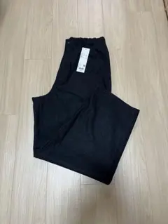 UNIQLOUユニクロユー ブラッシュドスウェットワイドパンツ L ダークグレー