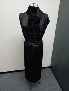 021袖無し膝丈ブラック XL