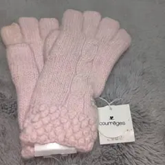 #訳ありcourreges クレージュ ニット手袋 ピンクのサムネイル