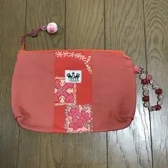 ハワイアン柄ファブリックポーチ