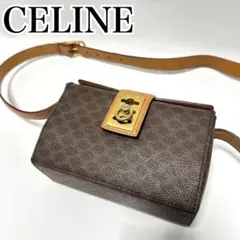 CELINE ボックス型ショルダーバッグ マカダム柄