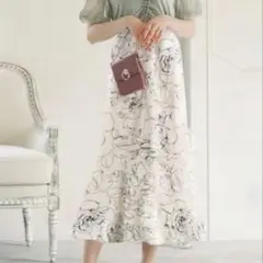 GRL グレイル gc55 ブラック 花柄マーメイドスカート Sサイズ