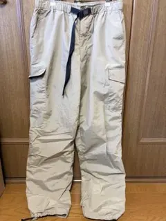 ベージュ カーゴパンツ ドローコード付き暖パン