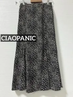 k0195 CIAOPANIC レオパード柄マーメイドスカート　ブラックのサムネイル