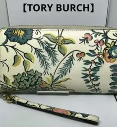 ✨TORY BURCH ✨ラウンドファスナー長財布 レザー 花柄