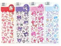 飴ノ森ふみか　サンリオ　ふち箔クリアシール　キティ　クロミ　マイメロ　シナモン