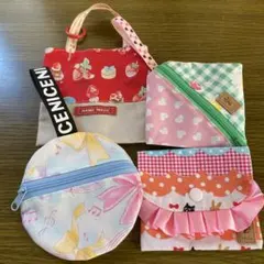 激安♡5点目100円♡新品ハンドメイド♡ポーチセット