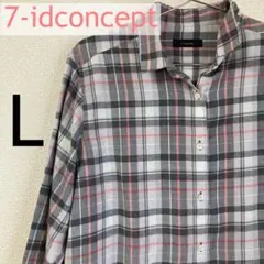 7-idconcept チェック柄 長袖シャツ Lサイズ　シャツ　長袖のサムネイル
