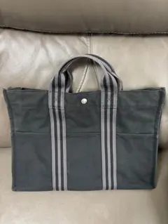 HERMES フールトゥ トートバッグ ブラック グレーのサムネイル