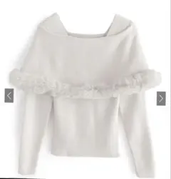 ファー付きトップス