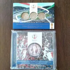 〚極レア〛印刷ミスの日韓Ｗ杯千円銀貨と5百円硬貨セット2点【造幣局謝罪説明書付】