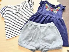 95 女の子 夏服　まとめ売り　トップス パンツ　Tシャツ　半袖　保育園
