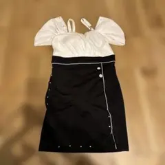 パフスリーブビジュー付きナイトドレス