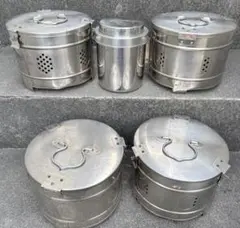 ステンレス寸胴鍋 蓋付き キッチンポット ボウル 5点セット 調理器具