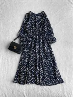 NATURAL BEAUTY BASIC アニマルドットプリント ワンピース M