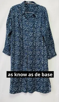 as know as de base 花柄シャツワンピース フリーサイズ