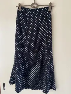 水玉模様 フレアロングスカート