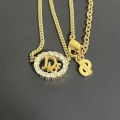 【極美品】　Dior　ネックレス　CD ロゴ　ラインストーン　刻印　サークル
