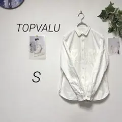 11792 TOPVALU トップバリュ 長袖シャツ S 白 コットンのサムネイル