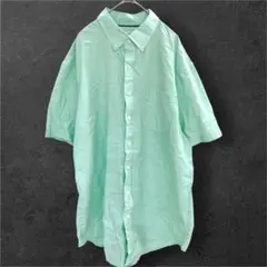 クロフトアンドバロー メンズ ボタンダウンシャツ 半袖 XL 緑 綿混のサムネイル