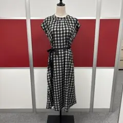 チェック柄ノースリーブロングワンピース