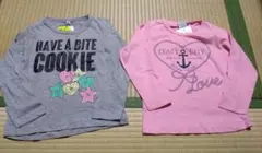 ◆110サイズ　ロンT　長袖トップス　カットソー　2枚　女の子