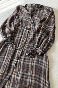 ZARA ザラ　チェックワンピース　ブラウン系　Mサイズ