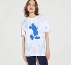 ユニクロ ミッキー スタンズ UT タイダイ柄 ブルー