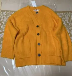 新品＊マウジー オレンジ リブ編み ニット カーディガン