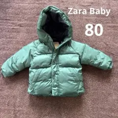 Zara Baby グリーン フード付きダウンコート