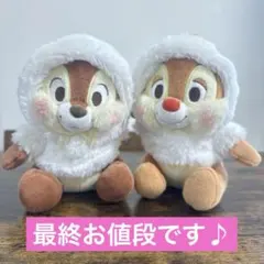 ディズニーストア チップとデール フード付きぬいぐるみ 2体セット