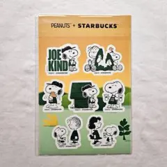 PEANUTS + STARBUCKS ステッカー 韓国限定 スヌーピー スタバ