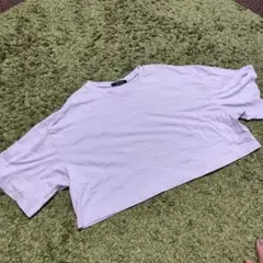 処分価格　ショート丈　薄紫　半袖　Tシャツ　M